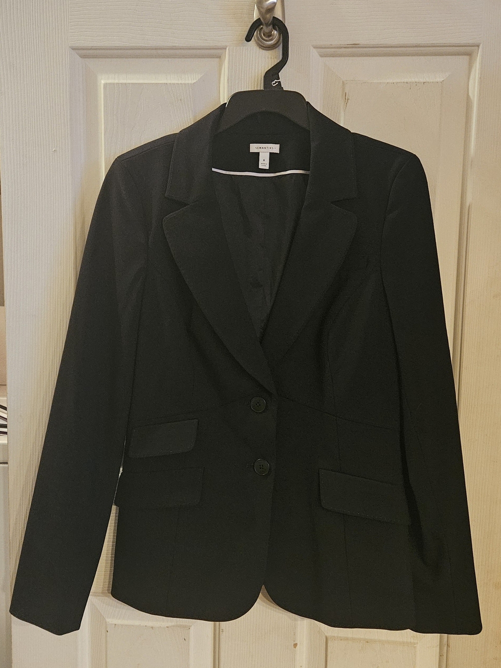 Semantiks Black Women's Two-Button Notch Lapel Blazer